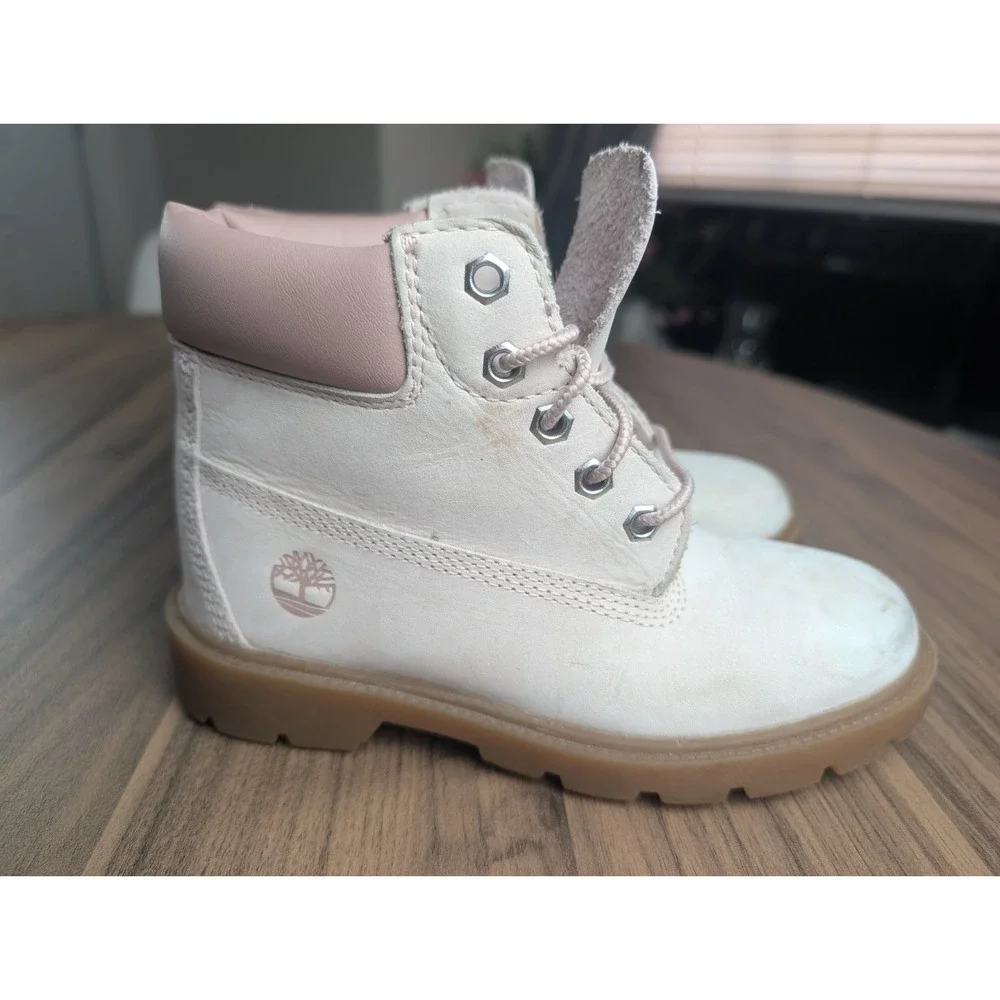 Timberland Premium 6 Inch Waterproof Boots Pink Nubuck Toddler Size 13.5 US Kids